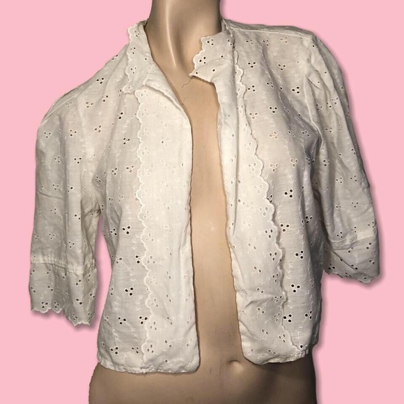 90s cottage core fitted cardigan - Picture 3 of 4